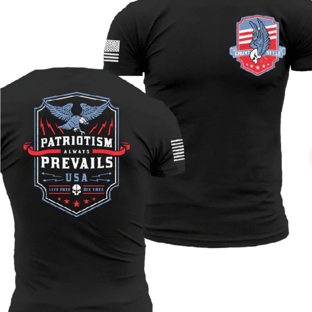 2024 August Club Member Men’s Medium - PATRIOTISM PREVAILS Graphic Tees